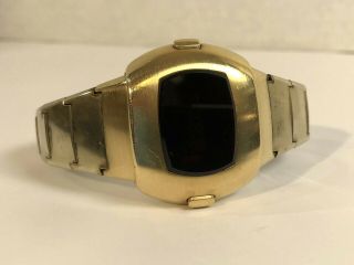 Vintage PULSAR 1973 Time Computer Inc 14k Gold Filled Watch w/ Band 4