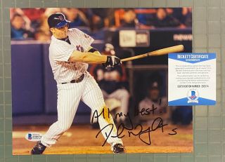 David Wright Signed 8x10 Photo Autograph Beckett Bas Ny Mets