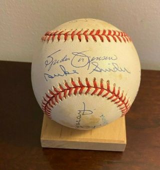 Vintage Multi - Signed Dodgers Ball With 10 Autographs Duke Snider Don Zimmer Auto