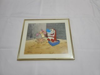 Nickelodeon Ren And Stimpy Animation Art Cel " All Choked Up " Framed