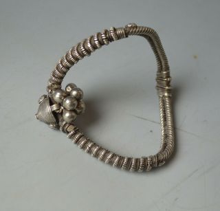 Vintage Middle eastern Asian Silver filigree Purse necklace with bracelet 2