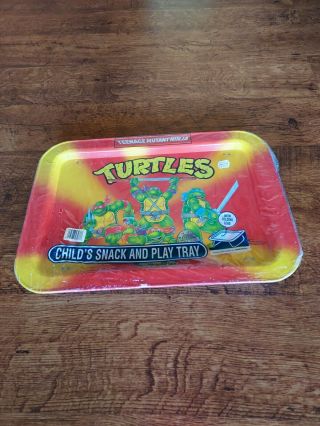 Vintage 1988 Teenage Mutant Ninja Turtles Metal Tv Tray Still