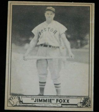 Vintage 1940 Play Ball Baseball Card 133 Jimmie Foxx Card