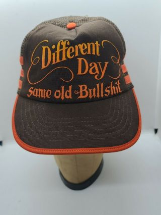 Rare Vtg Usa 3 Three Stripe Mesh Trucker Hat Cap Diff Day Same Bs