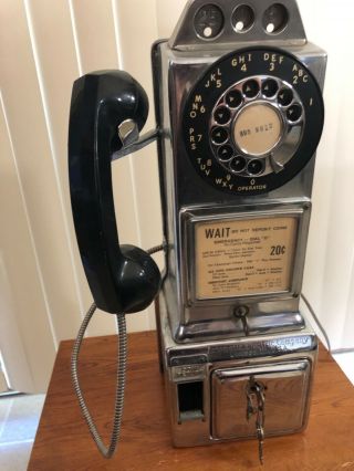 Vintage Automatic Electric Company Chrome Pay Phone