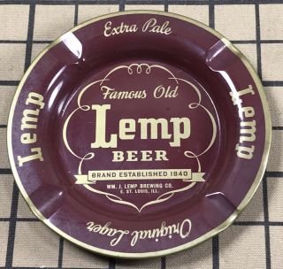 Vintage Lemp Brewery Beer Metal Tip Tray Ash Tray Large Pale Ale St Louis