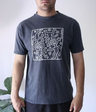 Vintage 80’s Keith Haring Single Stitch Art T - Shirt Size Large
