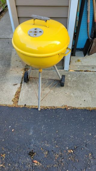 Vintage Yellow Weber Grill 1970s