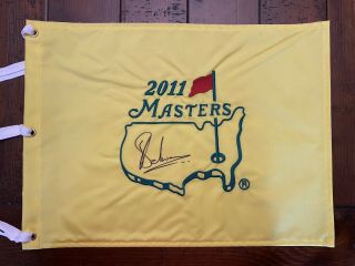 Charl Schwartzel Signed 2011 Masters Golf Pin Flag.  In Bag.  No