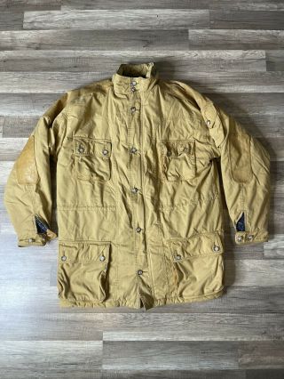 Vintage Willis & Geiger Safari Field Jacket Coat Parka Hooded Full Zip Men Large