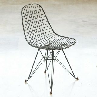 Eames Vintage Eiffel Wire Dkr Mcm Black Chair By Herman Miller