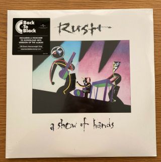 Rush A Show Of Hands 2015 Eu 2 X Vinyl Lp (double) Back To Black