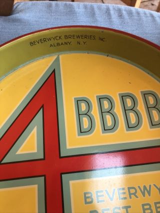 Vintage BEVERWYCK BEST BEER BREWED Beer Tray Sign Bar 4 BBBB ALBANY YORK NY 3