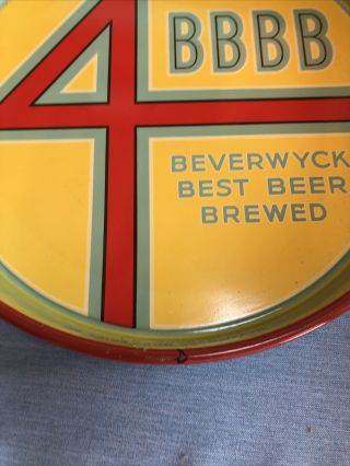 Vintage BEVERWYCK BEST BEER BREWED Beer Tray Sign Bar 4 BBBB ALBANY YORK NY 6