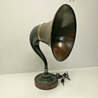 1920s Vintage Mahogany Music Master 14 " Radio Horn Speaker Bad Wire