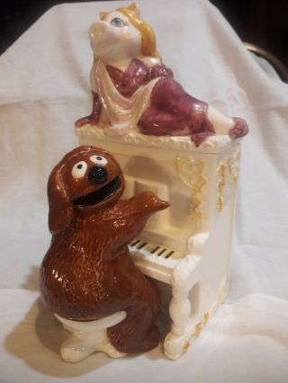 Miss Piggy And Rowlf Muppets Ceramic Piano Trinket Box