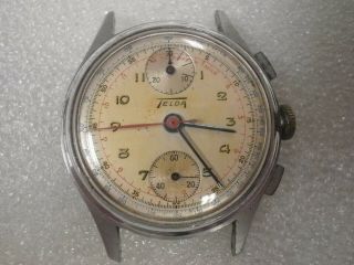 Vintage Men 17j Telda Chronograph Wrist Watch w/ Venus 170 & Telemetre Dial 2Fix 2