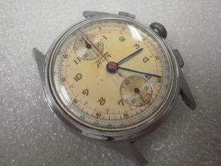 Vintage Men 17j Telda Chronograph Wrist Watch w/ Venus 170 & Telemetre Dial 2Fix 4