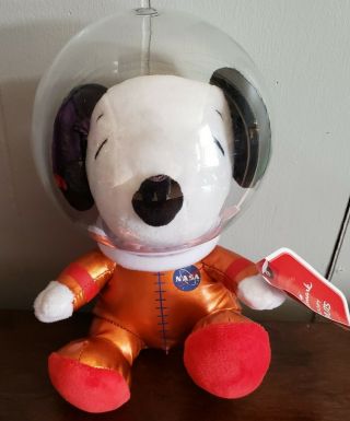 Snoopy Peanuts Hallmark Nasa 50th Anniv Astronaut Plush Orange Suit Helmet