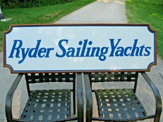 Rare Vintage Collectible C.  E.  Ryder Sailing Yachts Metal Framed Sign - Nautical
