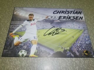 Christian Eriksen Hand Signed Very Rare Design Tottenham Hotspur Photo