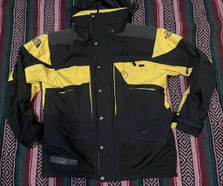 Mens Vintage The North Face Steep Tech Black And Yellow Up Jacket Men’s L/xl