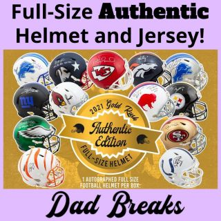 Kansas City Chiefs Signed Gold Rush Authentic Full - Size Helmet,  Jersey Box Break
