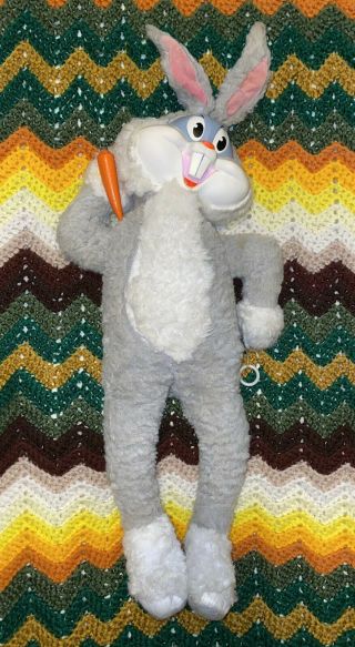 Vintage 60s Bugs Bunny Talking Plush Doll Pull String Rubber Face