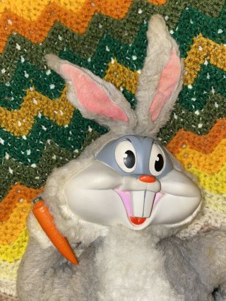 Vintage 60s Bugs Bunny Talking Plush Doll Pull String Rubber Face 3