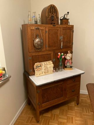 Antique Oak Hoosier Cabinet - Early 1900 