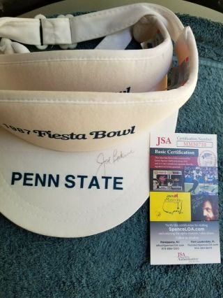 Autographed Joe Paterno Visor 1987 Penn State Fiesta Bowl Jsa Certificate