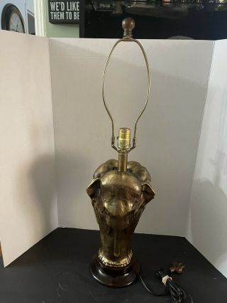 Vintage Chapman bronze Elephant Table Lamp.  No Shade 2