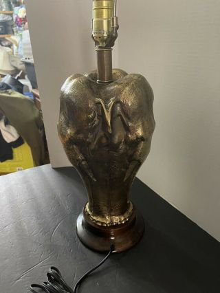 Vintage Chapman bronze Elephant Table Lamp.  No Shade 3