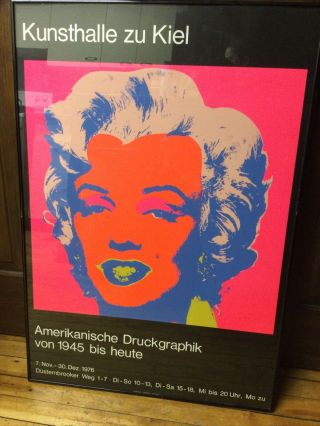 1976 Vintage Andy Warhol Exhibition Poster Marlyn Monroe Kunsthalle Zu Kiel Rare
