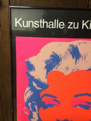 1976 Vintage Andy Warhol exhibition poster Marlyn Monroe Kunsthalle Zu Kiel RARE 2