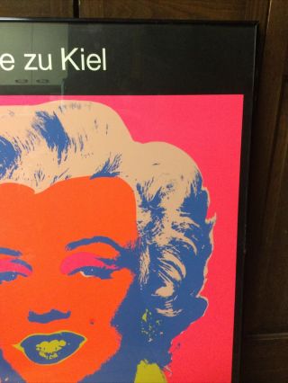 1976 Vintage Andy Warhol exhibition poster Marlyn Monroe Kunsthalle Zu Kiel RARE 3