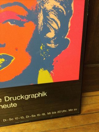 1976 Vintage Andy Warhol exhibition poster Marlyn Monroe Kunsthalle Zu Kiel RARE 5