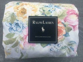 Ralph Lauren Home Lake Floral Queen Duvet / Comforter Cover Vintage Rare