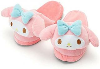 Sanrio My Melody Face Room Slippers For Adults 9.  8 Inches Pink From Japan