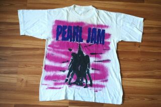 True Vintage Pearl Jam Ten (1991 - 1992) European Tour Shirt Extra Rare