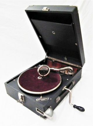 Rare Vintage Portable Telefunken Phonograph Gramophone 78 Rpm Record Player