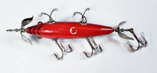 Heddon 150 Dowagiac Underwater Minnow Lure Red Cup Rig c 1910 3