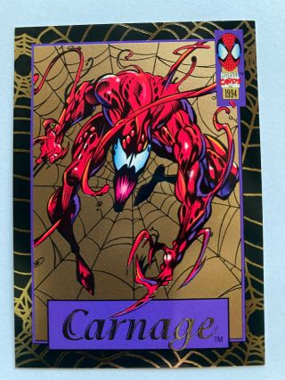 1994 Marvel Spider - Man Carnage Gold Web Insert Card,  6