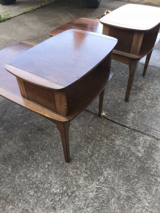 2 Vintage Mid Century Modern Step End Side Tables 1960 