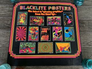 1970’s Third Eye Black Light Promo Poster Rare Vintage Item