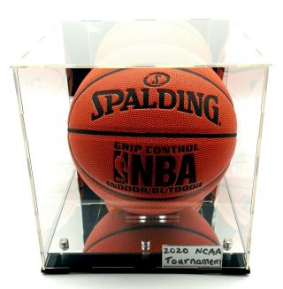 Acrylic Full Size Basketball Display Case Box 2 Level Riser Mirror Name Plate Uv