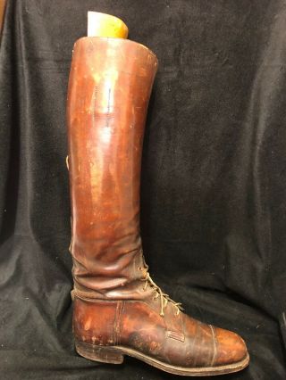 By Appointment Peal Leather Riding Boots w/ wood stretchers trees London Decor 4