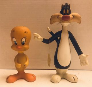 Warner Bros Sylvester & Tweety Figures By R.  Dakin 1969 Vintage