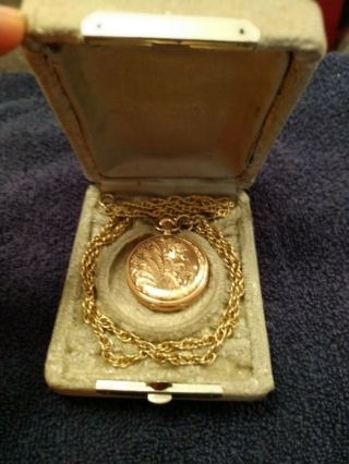 Vintage Waltham Ladies Gold Pocket Watch With Chain And Case