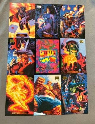 Rare 1994 Marvel Masterpieces Uncut Promo Trading Card Sheet